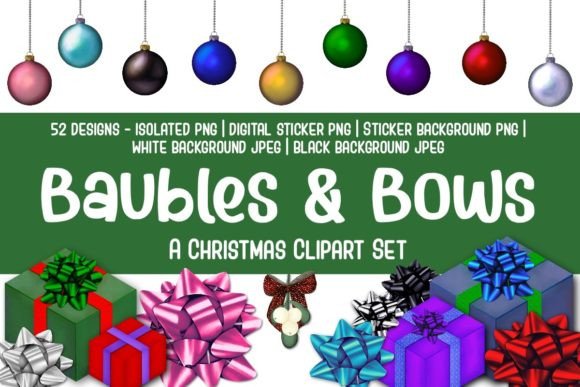 Baubles Bows - Christmas Clipart: Illustrations