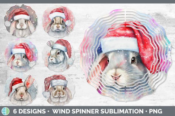 Christmas Bunny Wind Spinner: Fresh Illustrations
