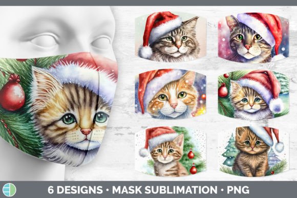 Christmas Cat Mask Bundle: Illustrations for Crafters