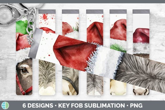 Christmas Donkey Key Fob: Festive Illustrations
