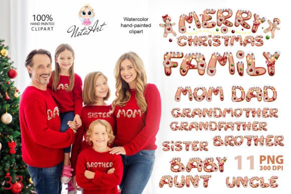 Christmas Family Look Clipart: Illustrations for Sellers