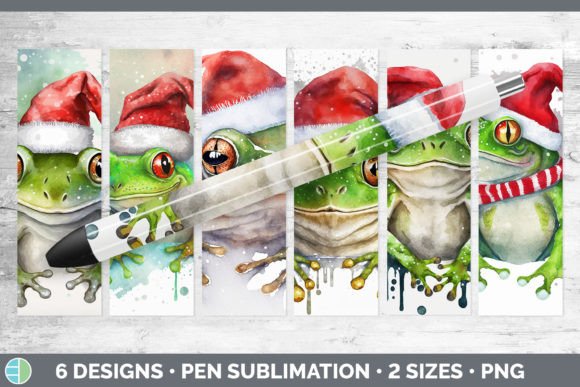 Christmas Frog Pen Wraps: Fresh Illustrations