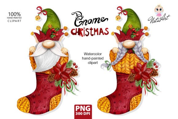 Christmas Gnome in a Sock: Festive Illustrations
