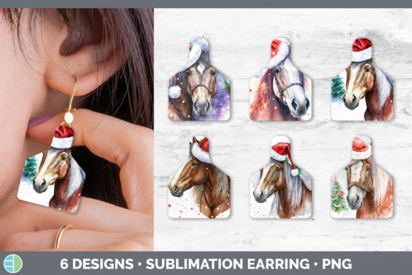 Christmas Horse Cow Tag Earring Sublim: Illustrations Review