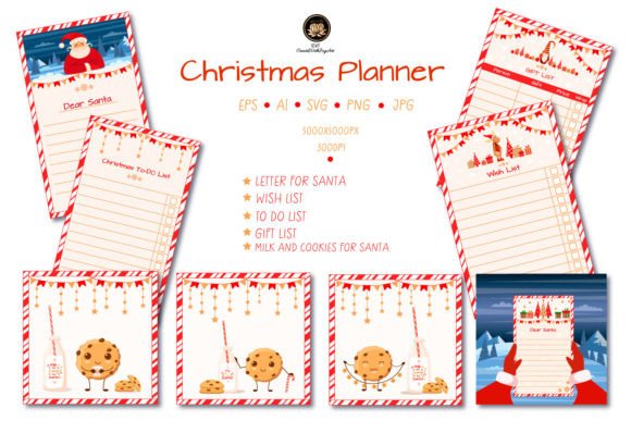 Christmas Planner Christmas Card Set Illustrations