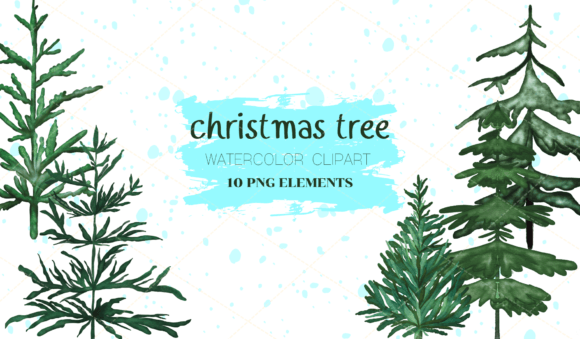 Christmas Tree Water Color: Festive Illustrations