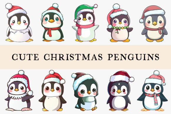 Cute Christmas Penguins Illustrations Review