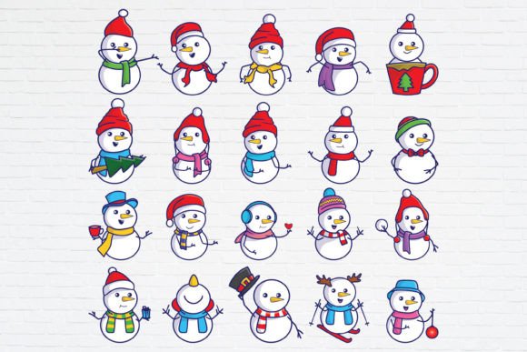 Cute Christmas Snowman SVG: Festive Illustrations for Brands