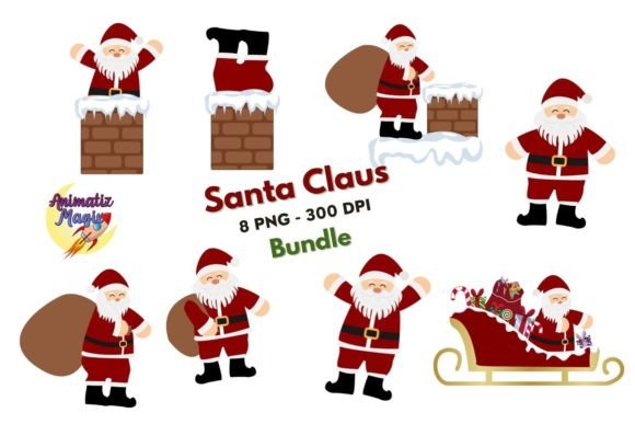 Cute Santa Clipart Bundle for Festive Illustrations