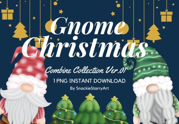 Gnome Combine Christmas Ver.01: Festive Illustrations