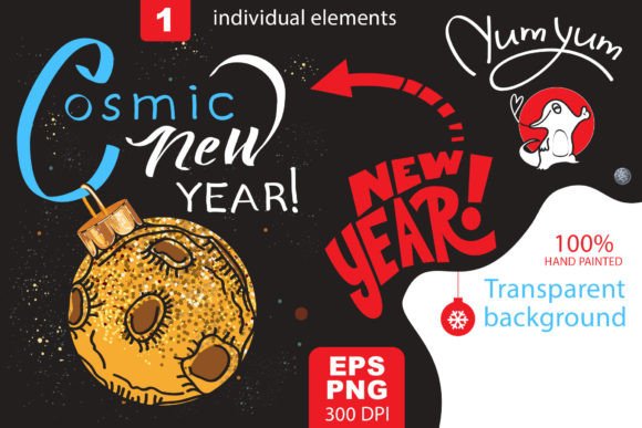 Lettering with Christmas Ball Illustrations Review