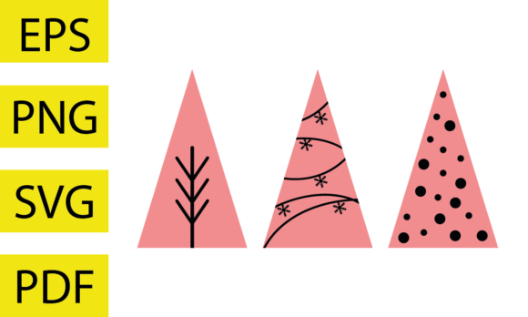 Retro Christmas Tree Illustrations for Branding