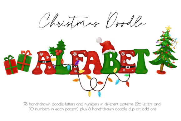 Review: Christmas Doodle Alphabet Numbers Illustrations