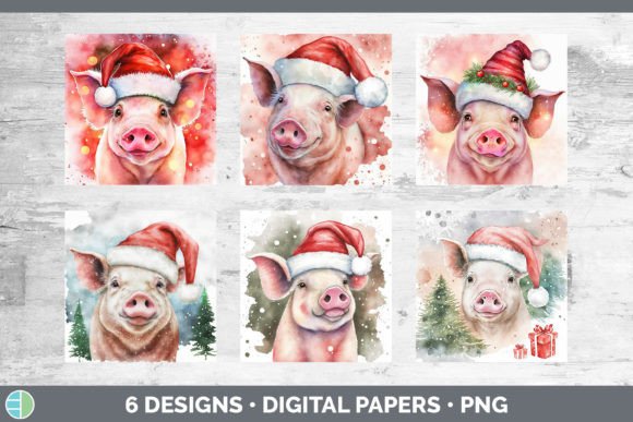 Review: Christmas Pig Backgrounds Digital Scra for Holiday Stitching