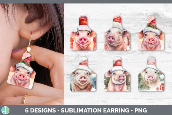 Review: Christmas Pig Cow Tag Earring Sublimat Design