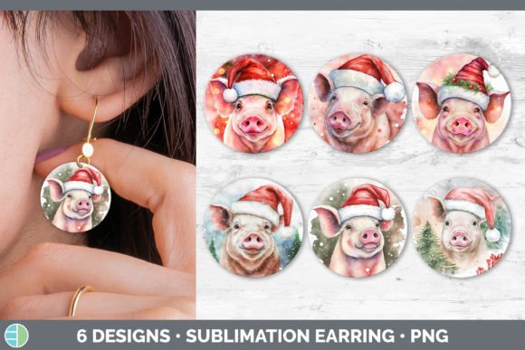 Review: Christmas Pig Round Earring Sublimatio Design