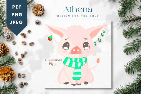 Review: Christmas Piglet Cute Baby Animal for Holiday Stitching