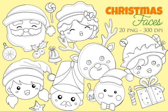 Reviewing Christmas Faces Snowman Illustrations