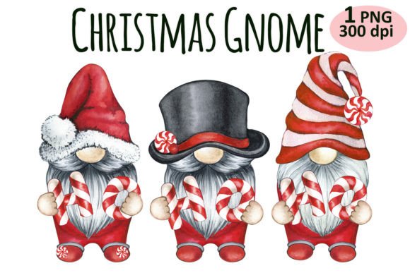 Reviewing Christmas Ho-Ho-Ho Gnome Clipart PNG Illustrations