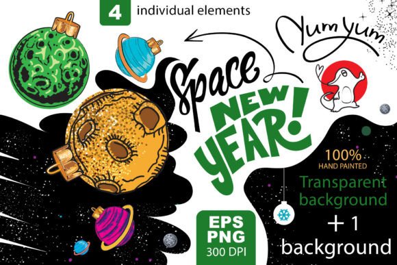 Space Christmas Toys: Unique Illustrations