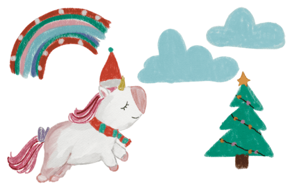 Unicorn with Christmas Day: Festive Illustrations
